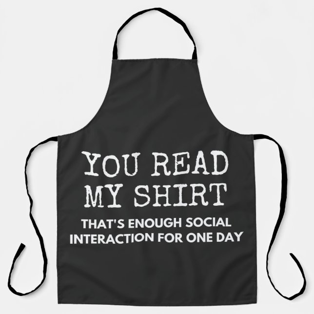 Tablier vous lisez mes thés assez d'interaction sociale (Recto)