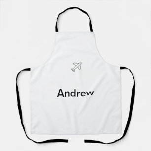 Tablier Voyage d'avion minimal simple ajouter votre nom pl