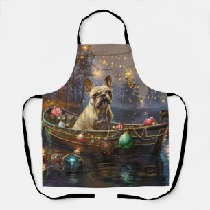 Tablier Voyage de Noël Festif de Bouledogue Français