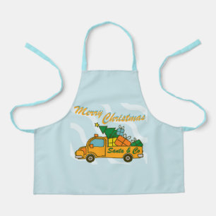 Tablier Vue latérale du camion père Noël Joyeux Noël