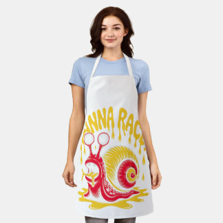 Tablier Wanna Race? Funny Melting Snail Ironic All-Over Pr