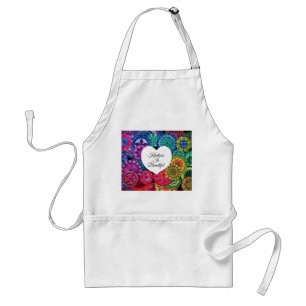 Tablier Watercolor Rainbow Mandala With Heart