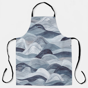 Tablier Watercolor wave pattern. Seamless background. Gray