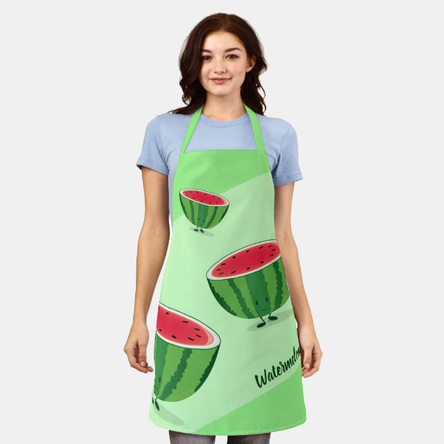 Tablier Watermelon Green Red Fruit Food Caractères de dess (Porté)