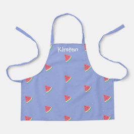 Tablier Watermelon tranche nom personnalisé bleu
