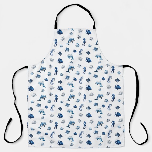 Tablier Wedgewood Blue Ocean Créatures ! (Recto)