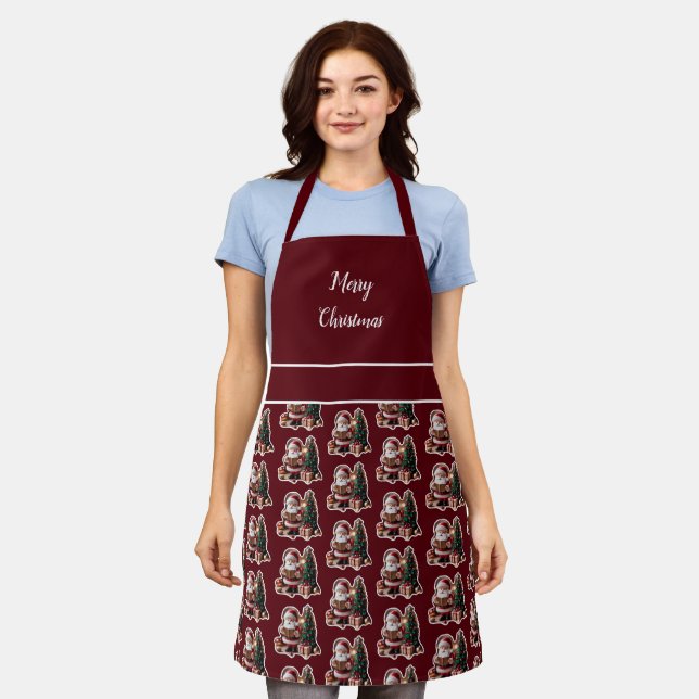 Tablier Weihnachtsmann mit Tannenbaum in 3D -  (Porté)