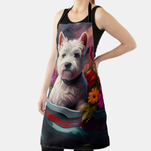 Tablier West Highland White Terrier sur un bateau