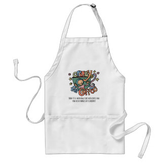 Tablier Whimsical Crazy for Coffee Cartoon