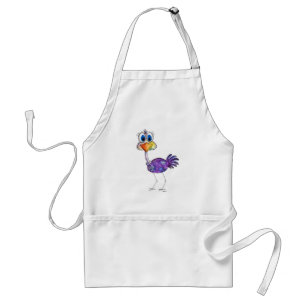Tablier Whimsical Happy Violet Ostrich
