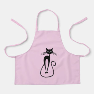 Tablier Whimsical Skinny Chat noir rose