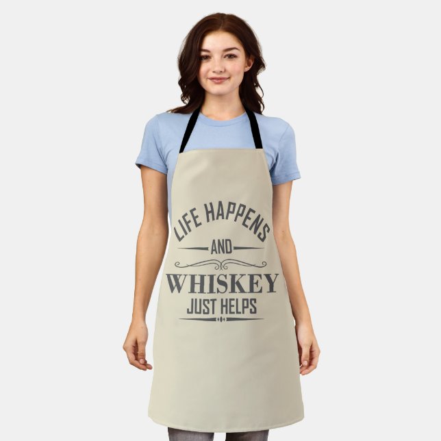 Tablier Whiskey aide à boire de l'alcool en disant (Porté)