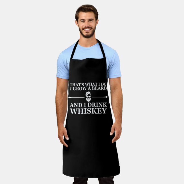 Tablier Whiskey cite avec de drôles de mots barbus (Porté)