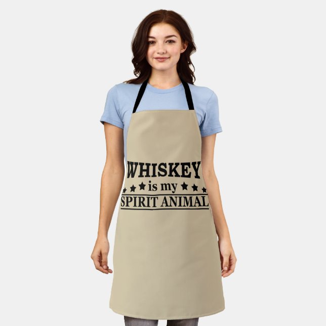 Tablier Whiskey est mon animal d'esprit drôle de dire alco (Porté)