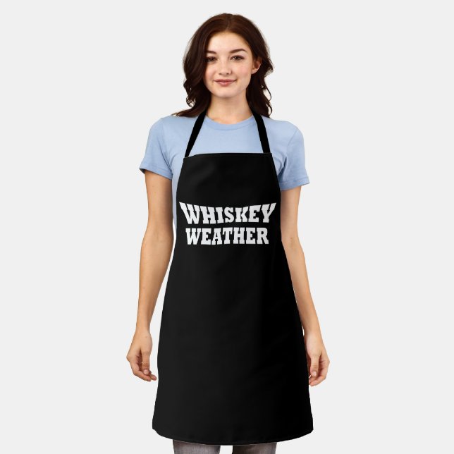 Tablier Whiskey weather, drôle de citations à boire (Porté)