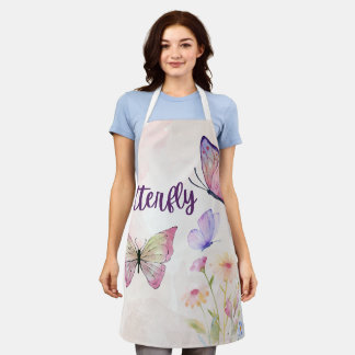 Tablier Whispers of Spring : Roses et papillons en Harmo