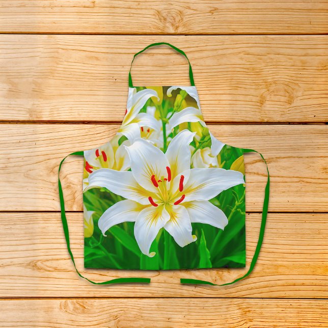 Tablier White Lily Apron (Apron with white lily)