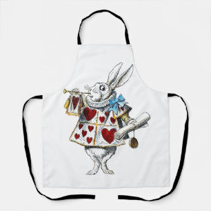 Tablier White Rabbit Alice Wonderland Hearts