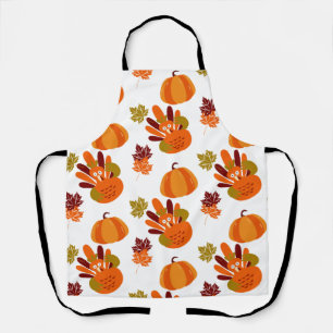 Tablier White Thanksgiving Turquie Citrouille automne quit
