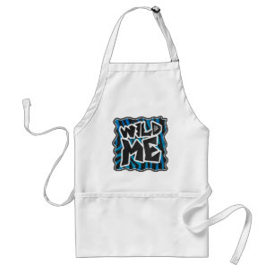 Tablier Wild Me Zebra Noir et Bleu