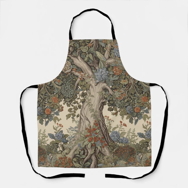 Tablier William Morris Arbre de Vie Vintage Préraphaélite (Recto)