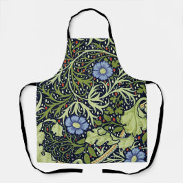 Tablier William Morris Fleur d'antiquité aux algues marine