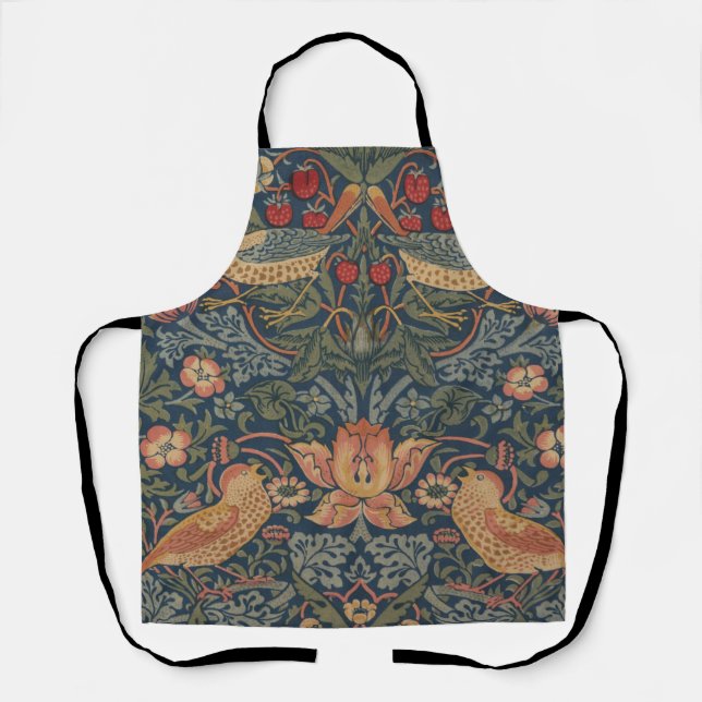 Tablier William Morris Fraise Voleurs Oiseaux (Recto)