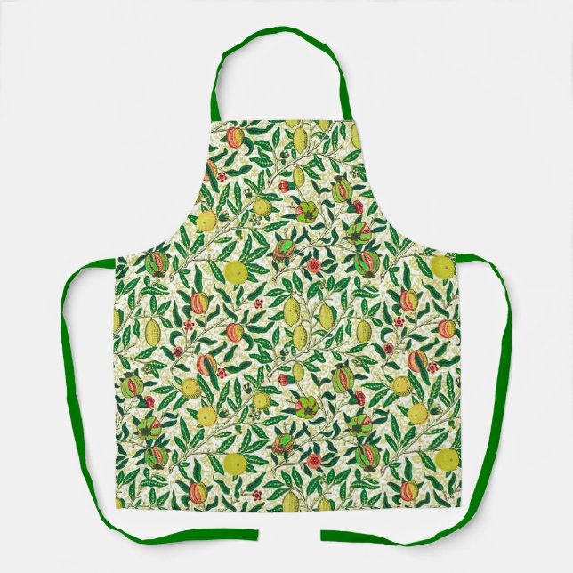 Tablier William Morris Fruit exotique, Apron jaune citron (Recto)