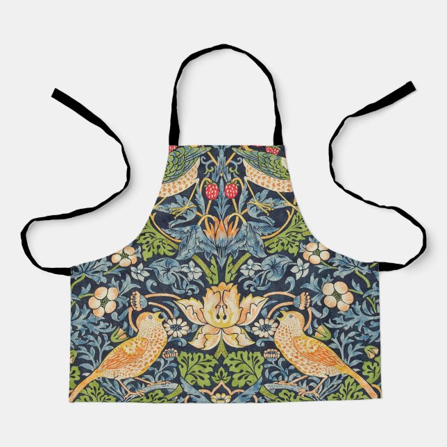 Tablier William Morris Strawberry Thief Motif floral (Recto)