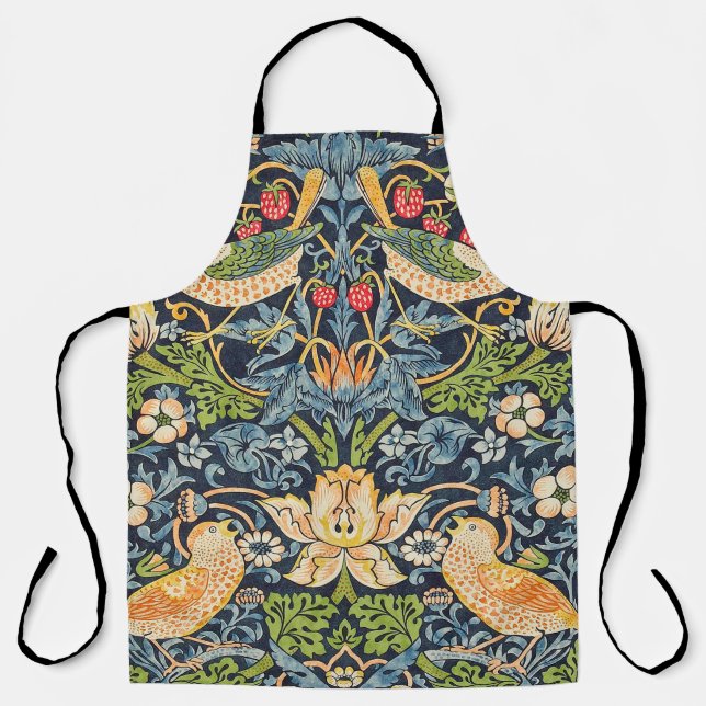 Tablier William Morris Strawberry Thief Motif floral (Recto)