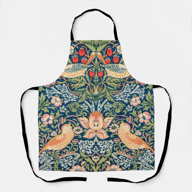 Tablier William Morris Strawberry Thief Motif floral (Recto)