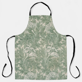 Tablier William Morris tulip fond textile vert