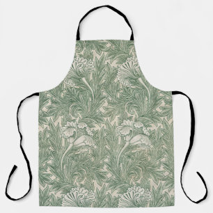 Tablier William Morris tulip fond textile vert