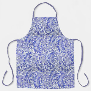 Tablier William Morris Vintage motif floral bleu blanc