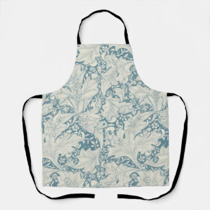 Tablier William Morris Wallflower bleu damas floral