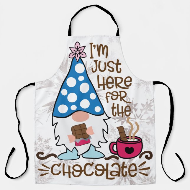 Tablier Winter Gnome I'm Just Here For The Chocolate (Recto)
