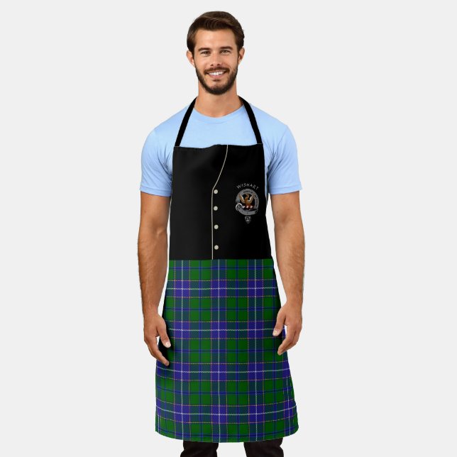 Tablier Wishart Clan Badge & Tartan Kilt Apron (Porté)