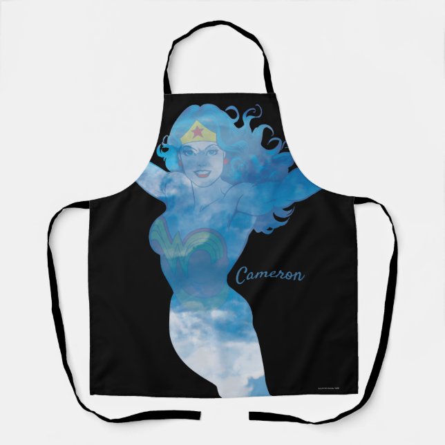 Tablier Wonder Woman Ciel bleu Silhouette (Recto)