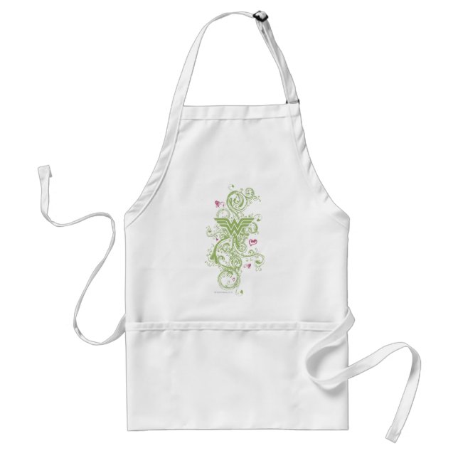 Tablier Wonder Woman Green Swirls Logo (Devant)