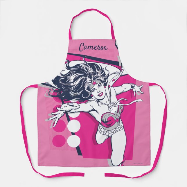 Tablier Wonder Woman Retro Glam Caractère Art (Recto)