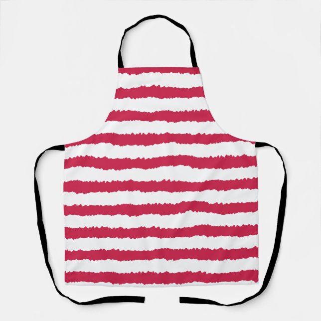 Tablier Wonky Red et White rayé (Recto)