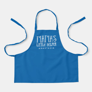 Tablier Yiayia petite aide grecque personnalisée bleu