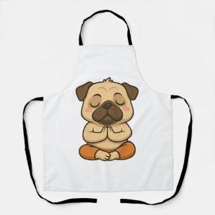 Tablier Yoga de pug mignon méditation relaxation dessin an