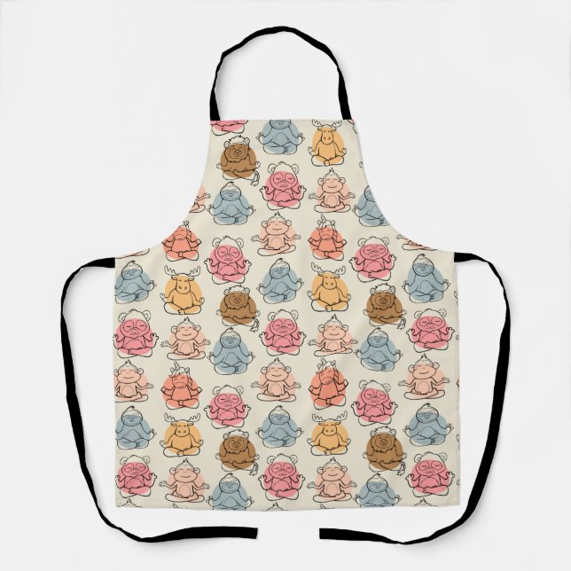 Tablier Yoga poses pattern | Yoga seamless pattern 42 (Recto)