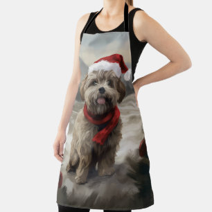 Tablier Yorkipoo Chien dans la neige Noël
