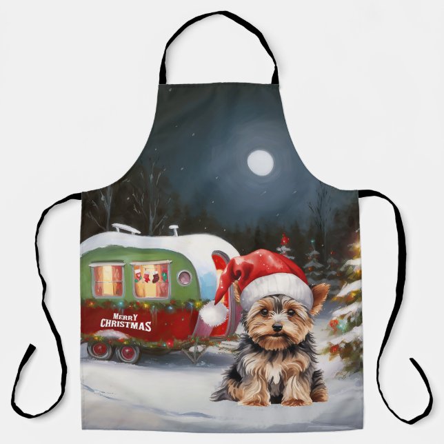 Tablier Yorkshire Terrier Caravan Christmas Adventure (Recto)