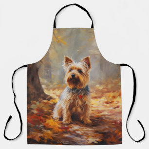 Tablier Yorkshire Terrier en Automne Feuilles Tombées Insp