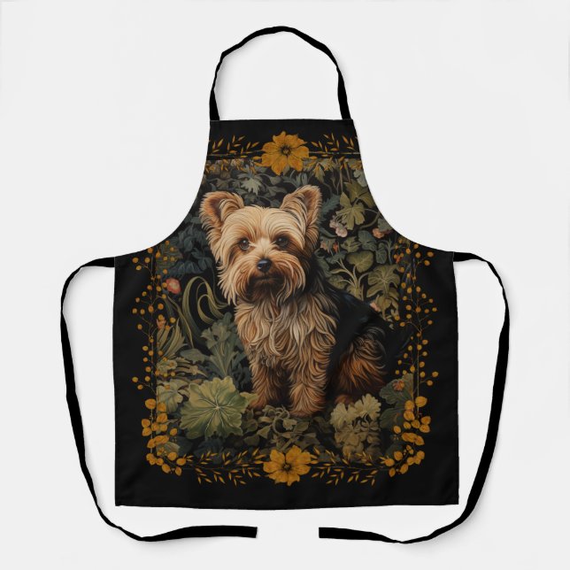 Tablier Yorkshire Terrier ou Yorkie William Morris Style (Recto)