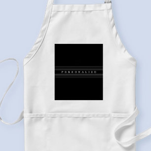 Tablier Your Custom Text & Modern Stripes   Black & White