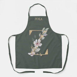 Tablier Z Monogramme Floral Personnalisé